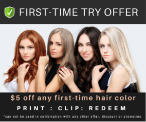 money saving offer towards hair color service