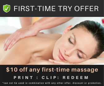 money saving offer towards any new massage service